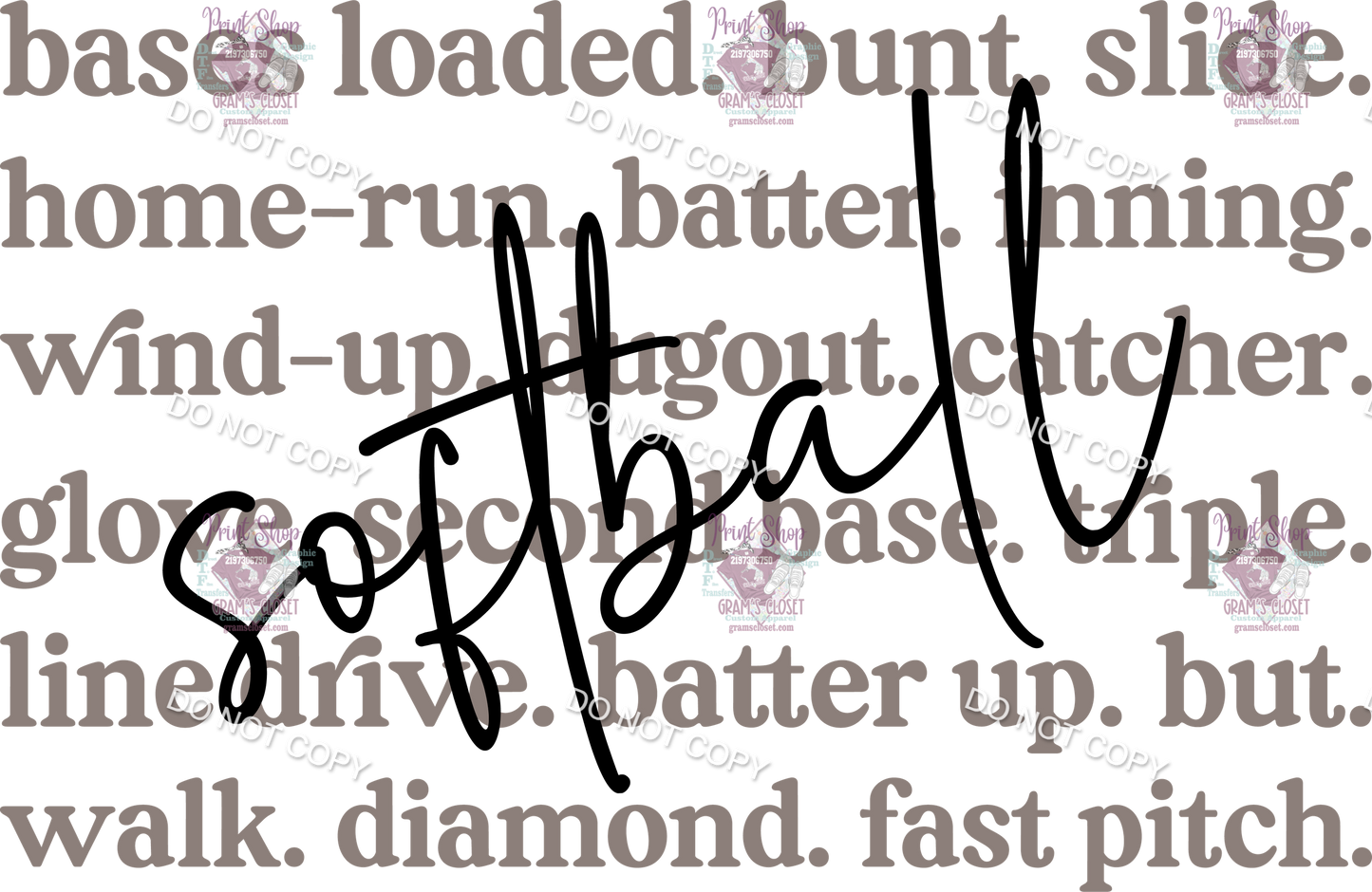 Softball Designs Transfer