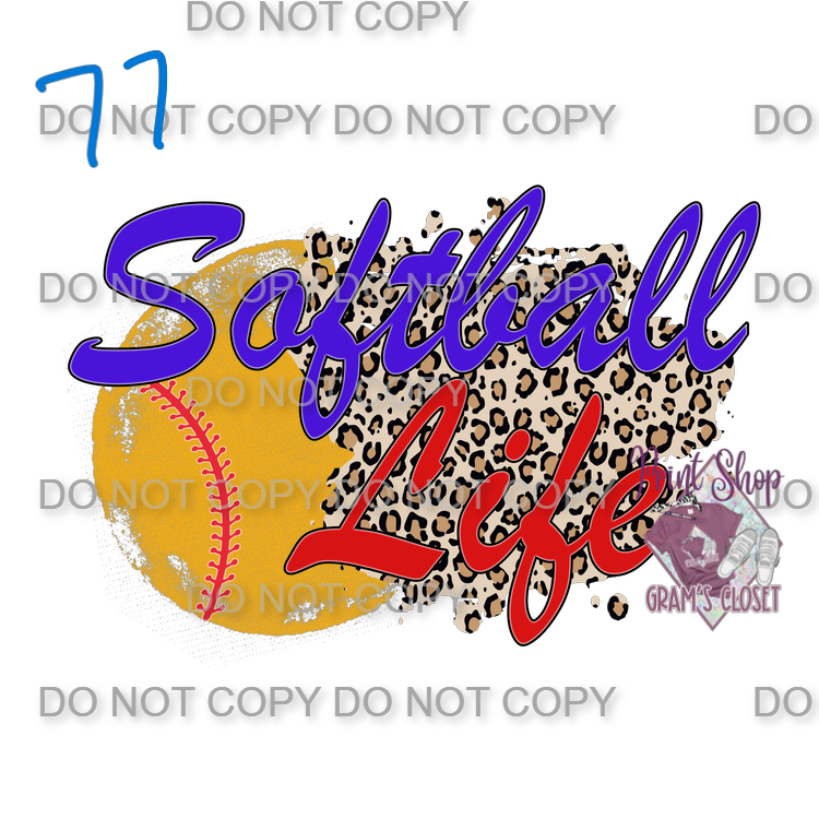 Softball Designs DTF Transfer – Hot Peel for Durable Apparel