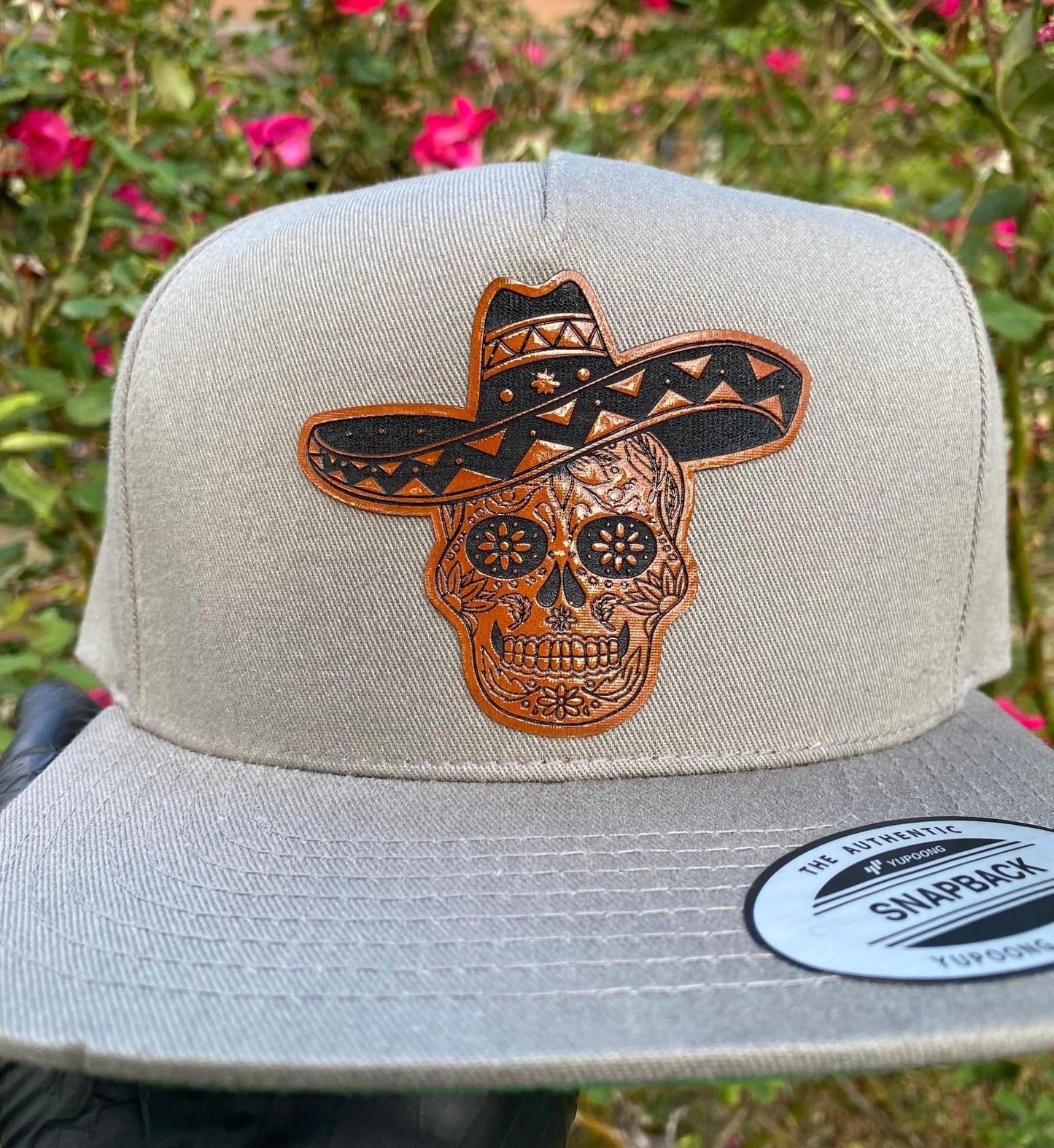 Custom Snap Backs with Leather Patch