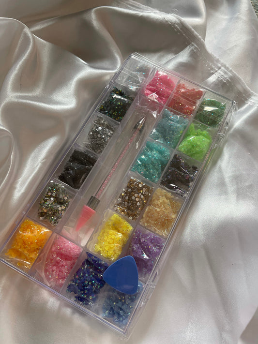 3mm 20,000 Jelly Rhinestones in Organizer with a Picker tool